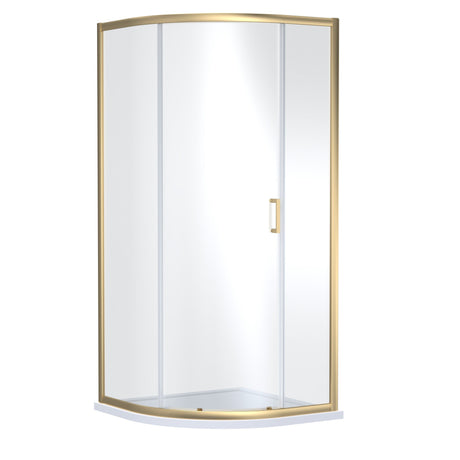 Nuie Rene 900mm Single Entry Quadrant Shower Enclosure – Brushed Brass, photo 2