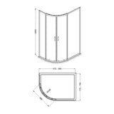 Nuie Rene Offset Quadrant Shower Enclosure – 900 x 760mm, 1000mm, 1000 x 800mm & 1000 x 900mm, photo 4
