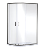 Nuie Rene 1000mm Framed Offset Shower Enclosure – Brushed Pewter, photo 2