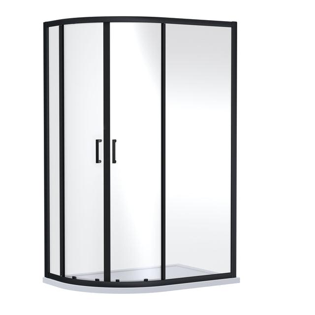 Nuie Rene 1200mm Offset Quadrant Shower Enclosure – Matt Black