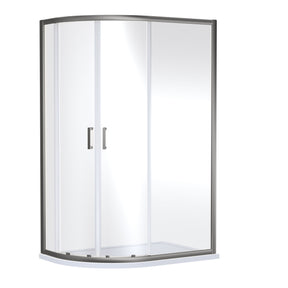 Nuie Rene 1200mm Framed Offset Shower Enclosure – Brushed Pewter, photo 2