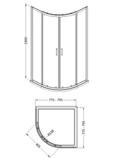 Nuie Rene Quadrant Shower Enclosure – 800mm & 900mm, photo 3