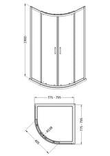 Nuie Rene Framed Shower Enclosure – 800mm & 900mm, photo 3
