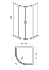 Nuie Rene Framed Shower Enclosure – 800mm & 900mm, photo 4