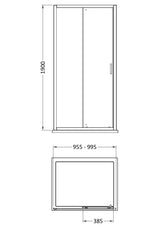Nuie Rene Sliding Shower Door – 1000mm, 1200mm & 1400mm, photo 4