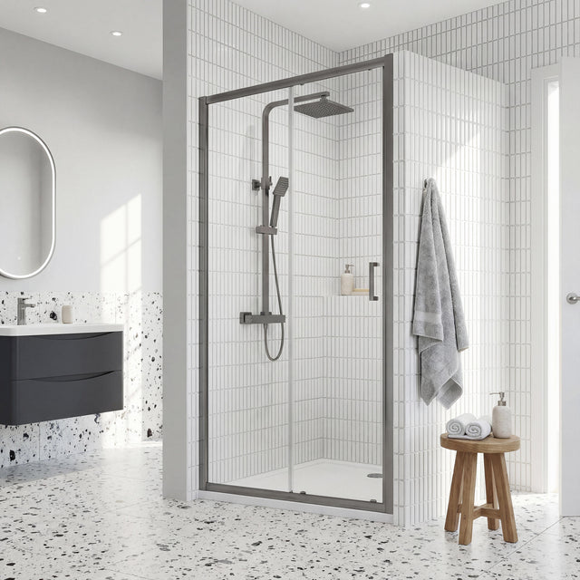 Nuie Rene Framed Sliding Shower Door – 1100mm, 1500mm, 1600mm & 1700mm