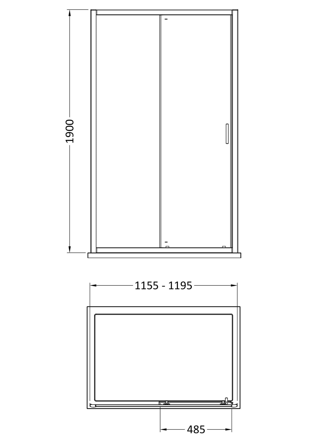 Nuie Rene 1200mm Sliding Door – Brushed Brass, photo 2