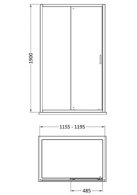 Nuie Rene Framed Sliding Shower Door – 990mm, 1200mm & 1400mm, photo 4