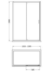Nuie Rene Framed Sliding Shower Door – 990mm, 1200mm & 1400mm, photo 5