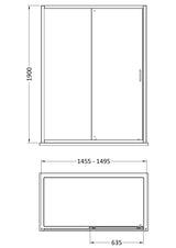 Nuie Rene Sliding Shower Door – 1100mm, 1500mm, 1600mm & 1700mm, photo 5