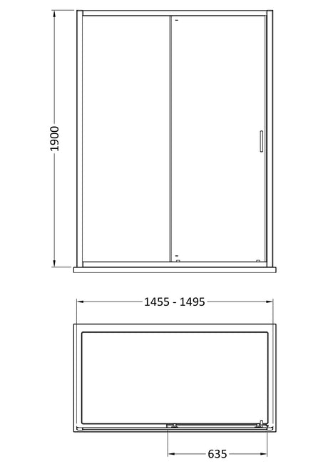 Nuie Rene Sliding Shower Door – 1100mm, 1500mm, 1600mm & 1700mm, photo 5