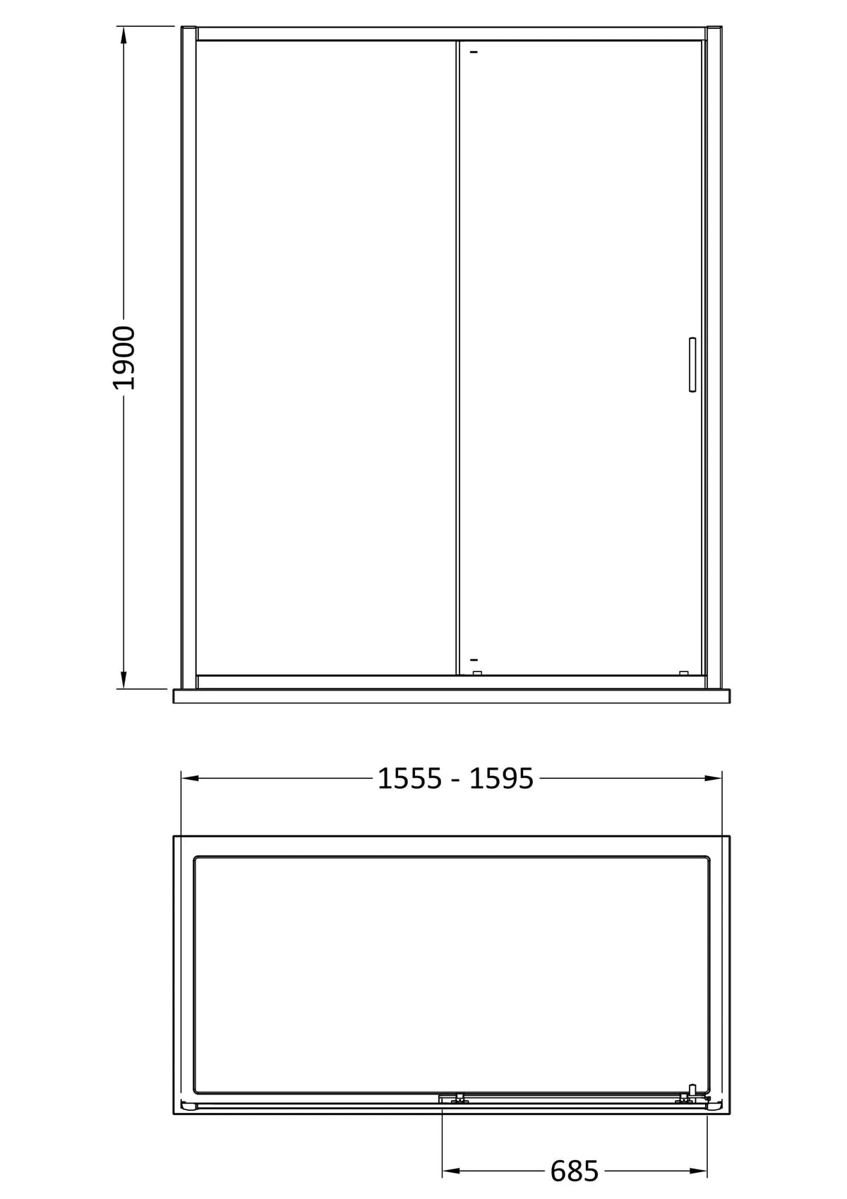 Nuie Rene Framed Sliding Shower Door – 1100mm, 1500mm, 1600mm & 1700mm, photo 5