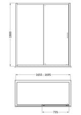 Nuie Rene Sliding Shower Door – 1100mm, 1500mm, 1600mm & 1700mm, photo 7