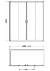 Nuie Rene Sliding Shower Door – 1400mm & 1700mm, photo 3
