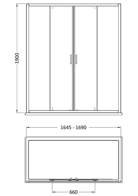 Nuie Rene Sliding Shower Door – 1400mm & 1700mm, photo 3