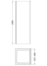 Nuie Rene Semi-Frameless Side Panel – 700mm, 760mm, 800mm, 900mm & 1000mm, photo 3