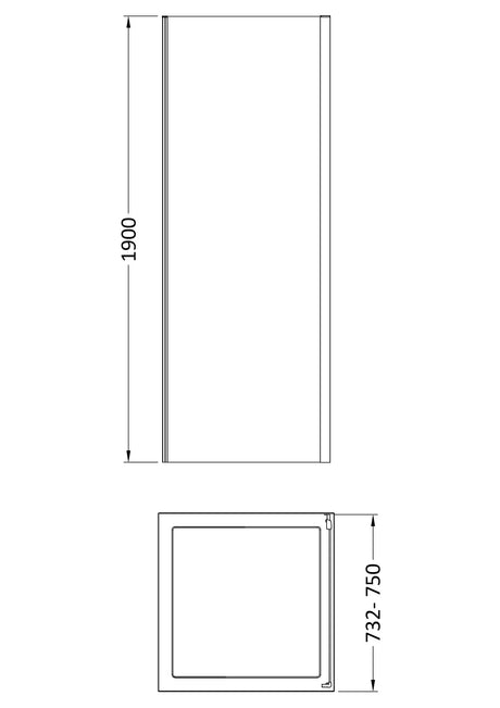 Nuie Rene Semi-Frameless Side Panel – 700mm, 760mm, 800mm, 900mm & 1000mm, photo 4