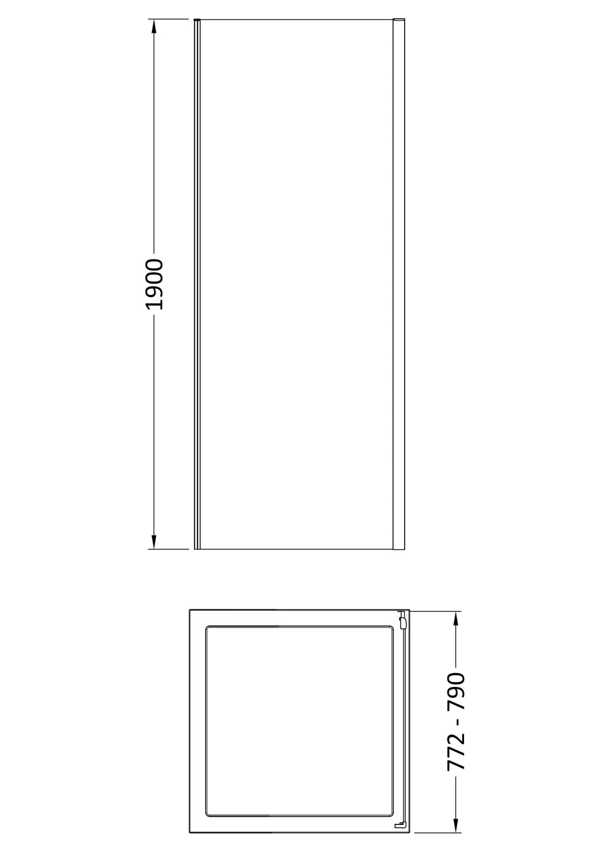 Nuie Rene Semi-Frameless Side Panel – 700mm, 760mm, 800mm, 900mm & 1000mm, photo 5