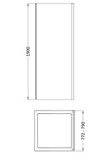 Nuie Rene Semi-Frameless Side Panel – 700mm, 760mm, 800mm, 900mm & 1000mm, photo 5