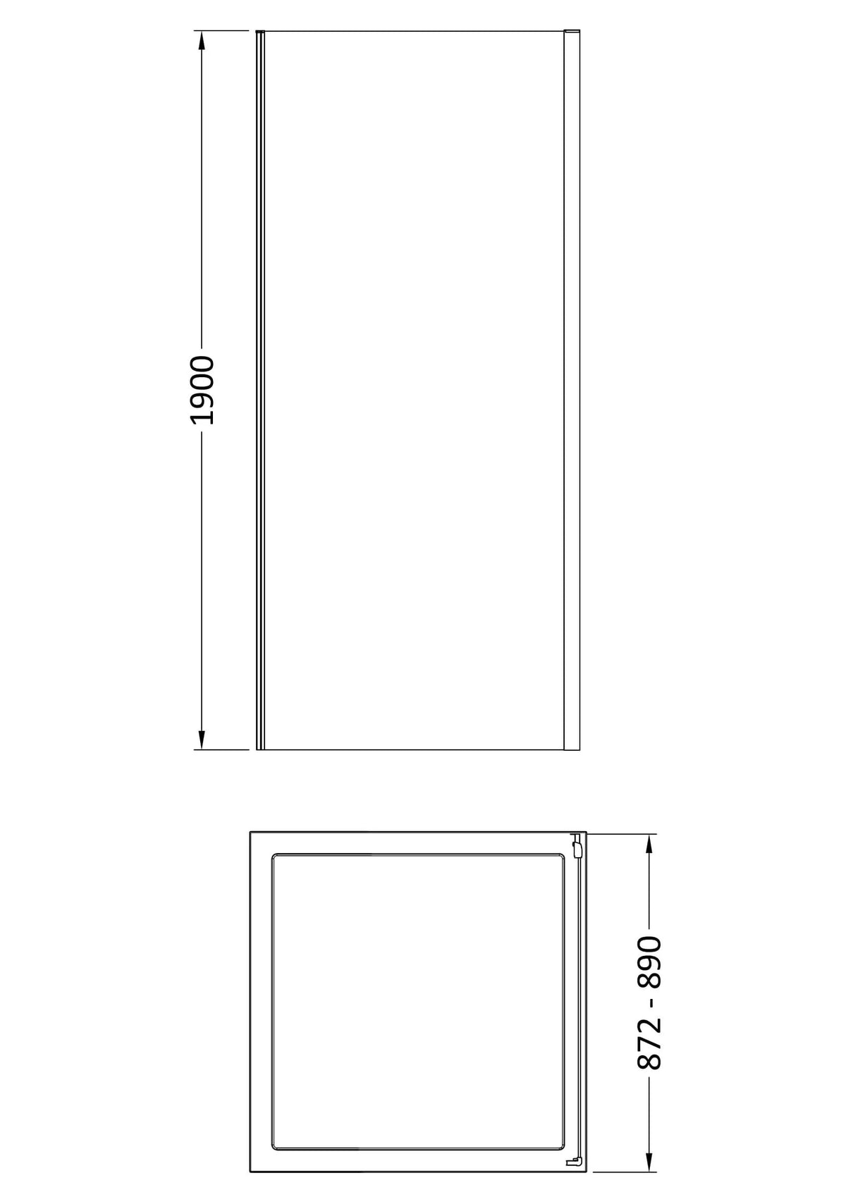 Nuie Rene Semi-Frameless Side Panel – 700mm, 760mm, 800mm, 900mm & 1000mm, photo 6