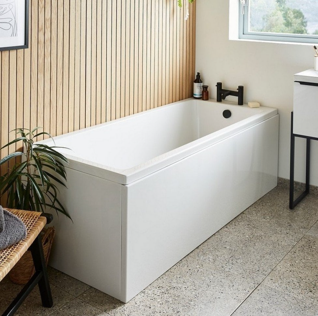 Kartell K-VIT Spirit Single Ended 1600x700 Bath with Legs- White Gloss (SPI1670SE)