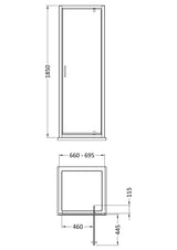 Nuie Ella Pivot Shower Door – 700mm, 760mm, 800mm & 900mm, photo 2