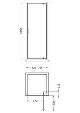 Nuie Ella Pivot Shower Door – 700mm, 760mm, 800mm & 900mm, photo 3