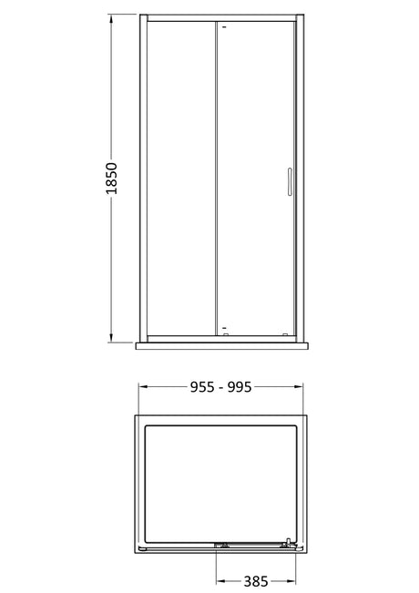 Nuie Ella Sliding Shower Door – 1000mm & 1200mm, photo 2