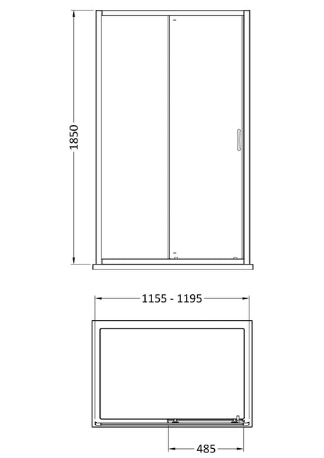 Nuie Ella Sliding Shower Door – 1000mm & 1200mm, photo 3