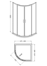Nuie Ella Quadrant Shower Enclosure – 700mm & 800mm, photo 2