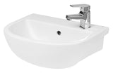 Nuie 400mm Oculus 1 Tap Hole Ceramic Semi-Recessed Basin – White