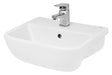 Nuie 500mm Lynx 1 Tap Hole Ceramic Square Semi-Recessed Basin – White