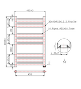 Kartell K-VIT K-Rail 22mm Straight Heated Towel Rail White