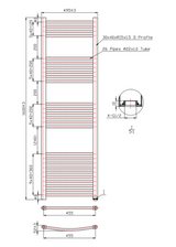 Kartell K-VIT K-Rail 22mm Straight Heated Towel Rail White