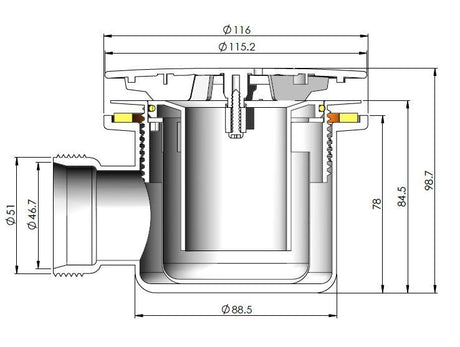 Nuie 90mm Fast Flow Shower Tray Waste, photo 6