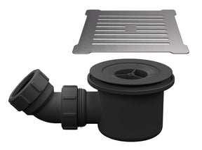 Nuie Fast Flow Shower Tray Waste With Grid – Brushed Pewter