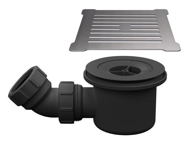 Nuie Fast Flow Shower Tray Waste With Grid – Brushed Pewter