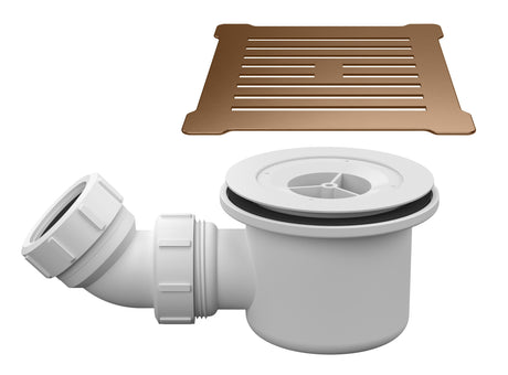 Nuie 90mm Fast Flow Shower Tray Waste With Grid – Brushed Bronze