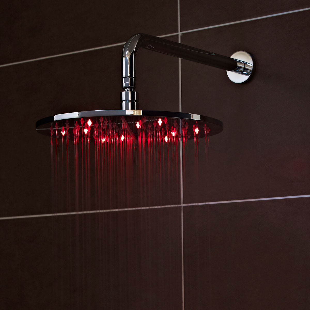Nuie Fixed LED Shower Head – Chrome