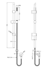 Nuie Aztec Shower Slide Rail Kit – Matt Black, photo 2