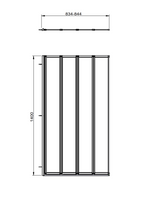 Aqualux 4 Fold Bath Screen- Polished Silver (AQ4FSLV)