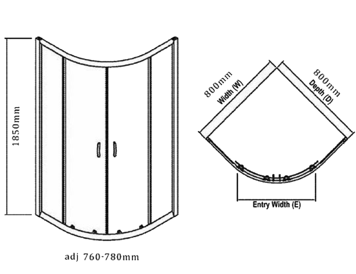 Kartell K-VIT Koncept Quadrant Shower Screens