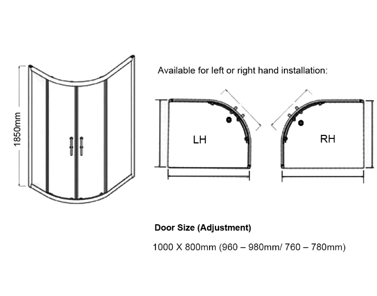 Kartell K-VIT Koncept Offset Quadrant Shower Screens (All Sizes)