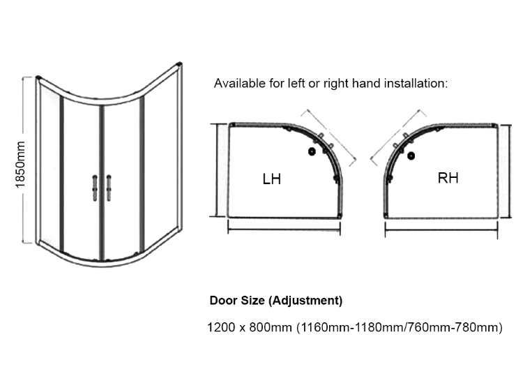 Kartell K-VIT Koncept Offset Quadrant Shower Screens (All Sizes)
