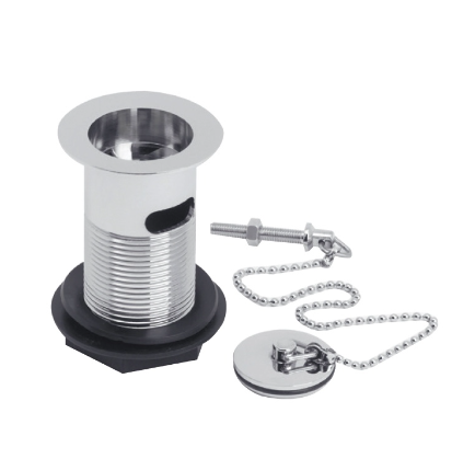 Kartell K-VIT Basin Waste With Brass Plug & Ball Chain Chrome (WAS001)