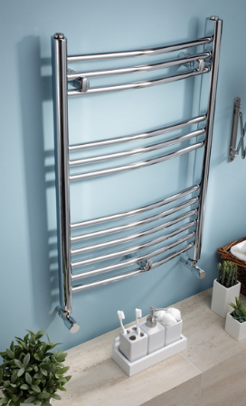 Kartell K-VIT K-Rail 22mm Curved Chrome Towel Rail 500 x 800mm (CTR508C)
