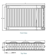 Kartell K-RAD Kompact Type 22 Double Panel/Double Convector Radiator 500x600mm (D506K)