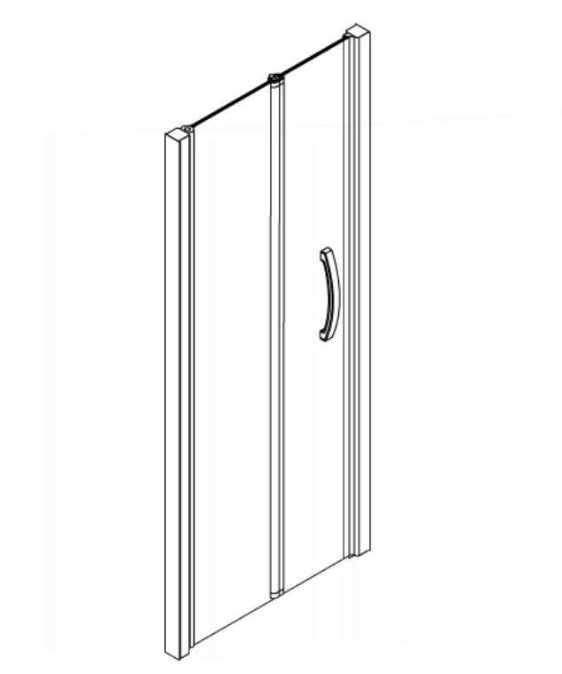 AKW Larenco Alcove Full Height Bi Fold 1000mm (26804)
