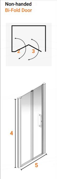 AKW Larenco Alcove Full Height Bi Fold 1000mm (26804)