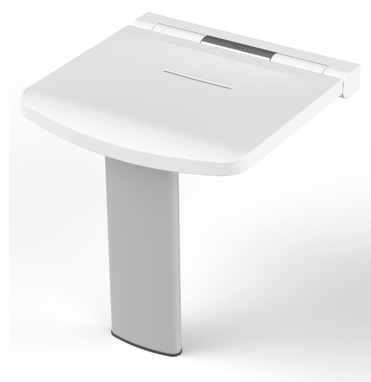 AKW Onyx Fold Up Shower Seat - White (02801WH-LS)